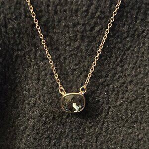 Rose Gold Gray Rhinestone Necklace